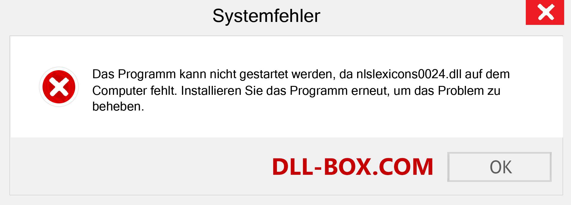 nlslexicons0024.dll-Datei fehlt?. Download für Windows 7, 8, 10 - Fix nlslexicons0024 dll Missing Error unter Windows, Fotos, Bildern