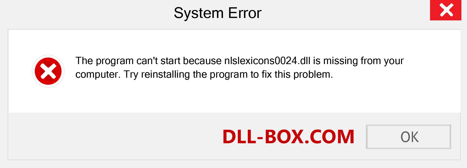  nlslexicons0024.dll file is missing?. Download for Windows 7, 8, 10 - Fix  nlslexicons0024 dll Missing Error on Windows, photos, images